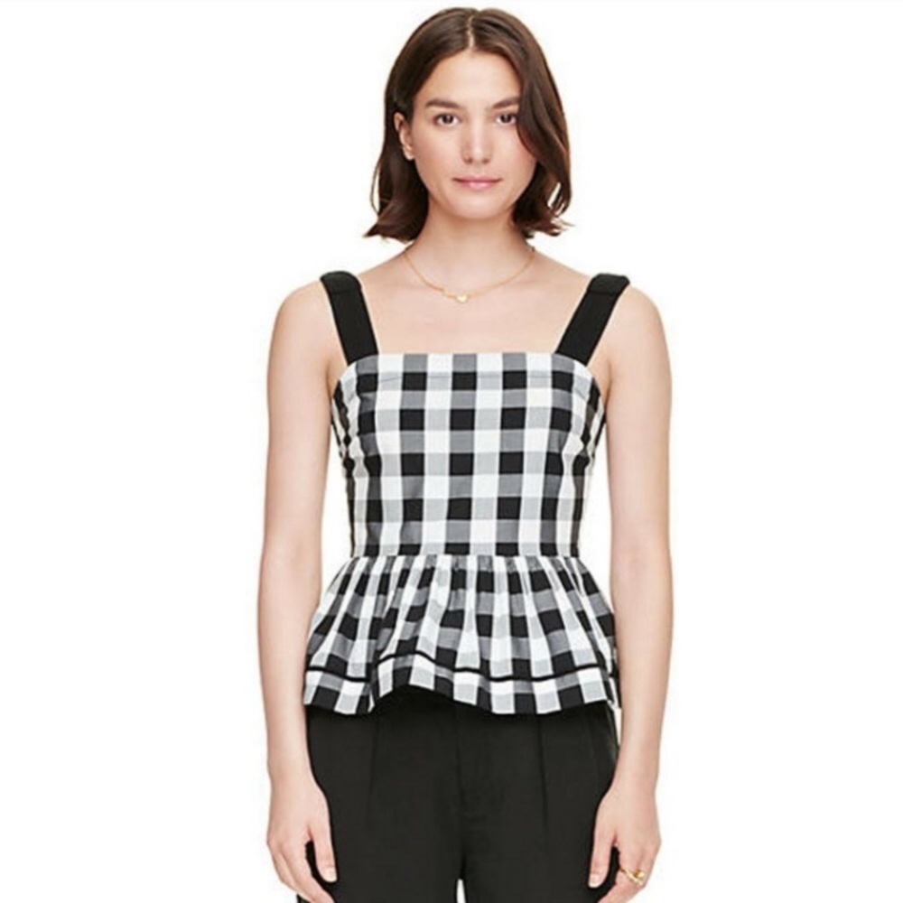 Kate Spade | Broome Street Gingham Peplum Top